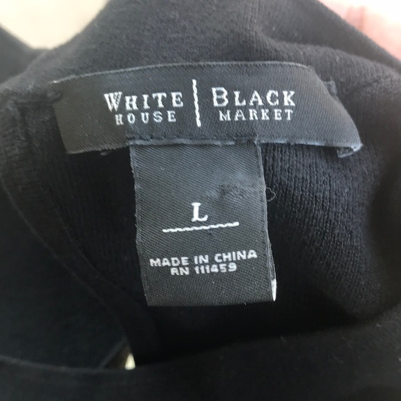 WHBM Dressy Rhinestone Detail Halter Black knit top size L - Picture 6 of 6